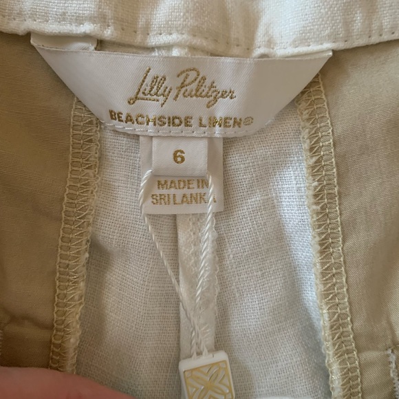 Lilly Pulitzer Resort White Linen Shorts NWT size 6 - Picture 3 of 4